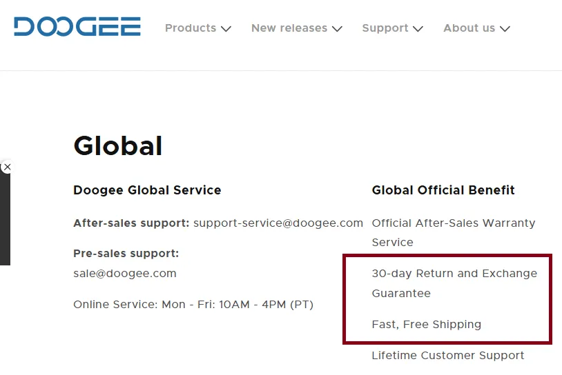 Doogee Free Shipping Offer.webp